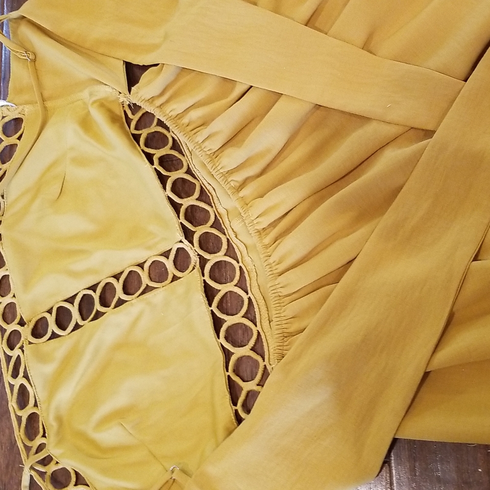 The Clothing Company Mustard Romper Maxi Dress Size M - Picture 9 of 13